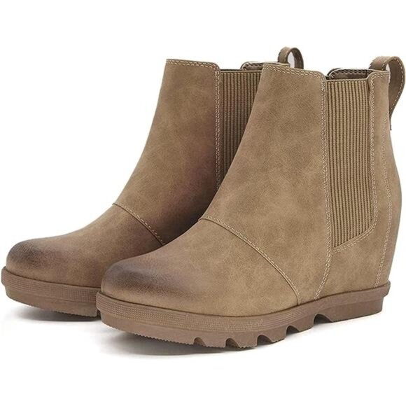 Women's Wedge Boots Comfortable Ankle Wedge Booties - Picture 6 of 7